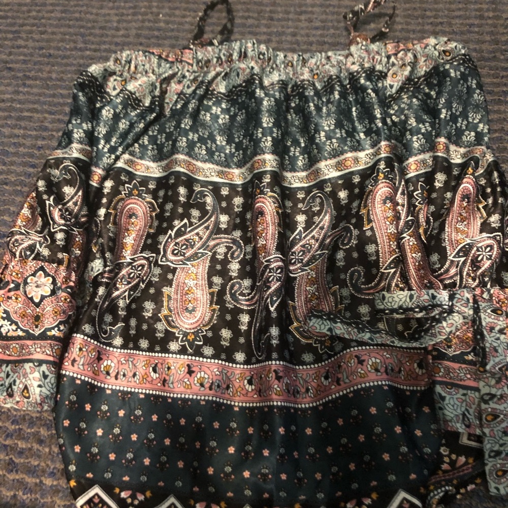 Off shoulder silk blouse